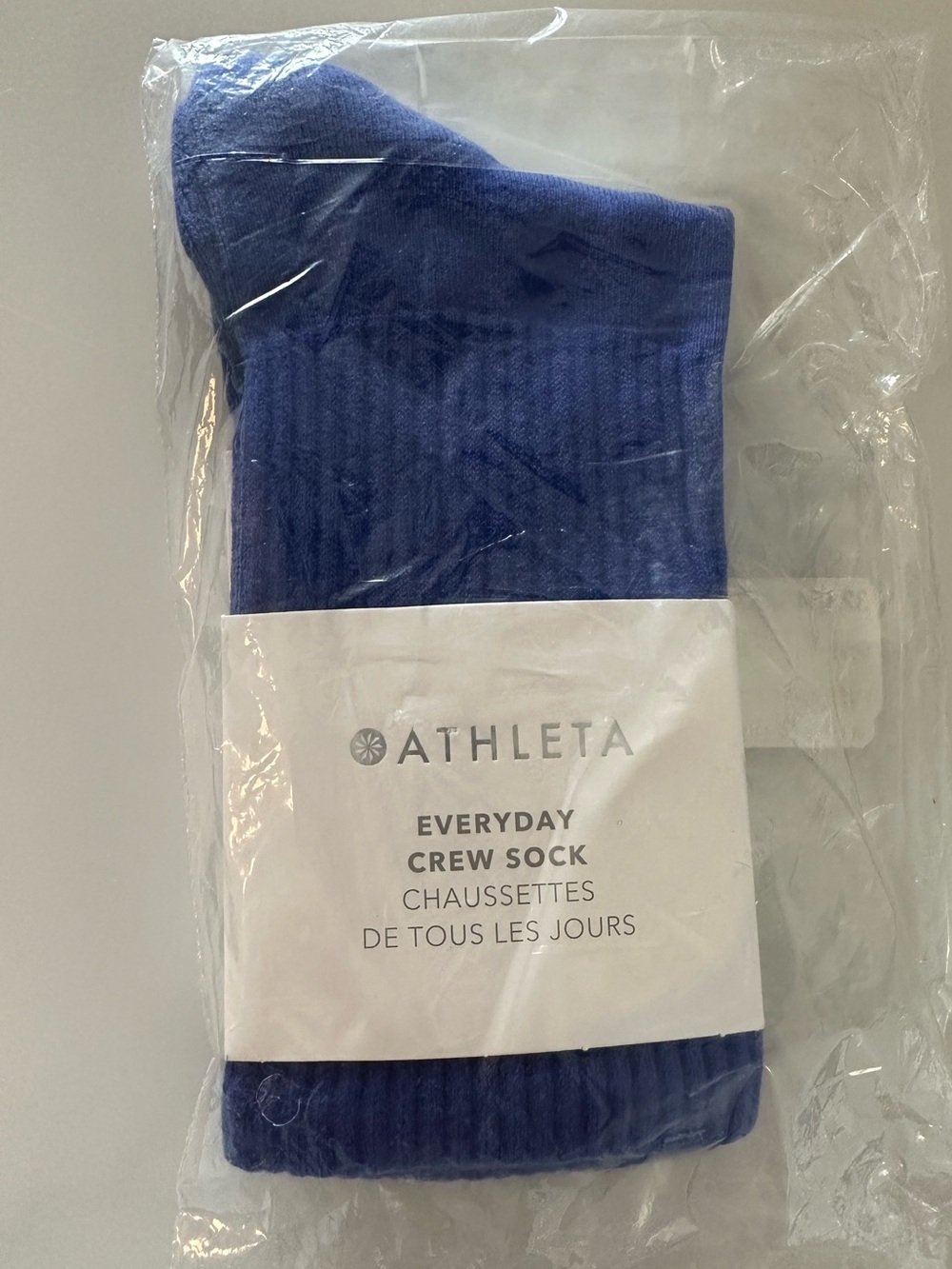 NWT AUTHENTIC ATHLETA Everyday Crew Socks Blue New in Original Packaging